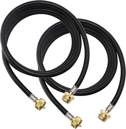 LONGADS Packs of 2 (12 FT) Propane Torch Extension Hose for Propane Tree Distribution Tree Post, T and Y Connector. 1inch × 20 Female Throwaway Cylinder Thread, 1inch × 20 Male Connector