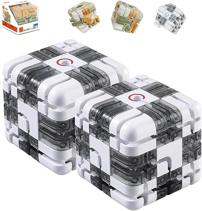 Large Puzzle Maze Cube - Engaging Brain Teaser Toy, 3D Maze Magic Cube & Ball, Mazes Ball Puzzles for Logical Thinking (Bstyle,2set)