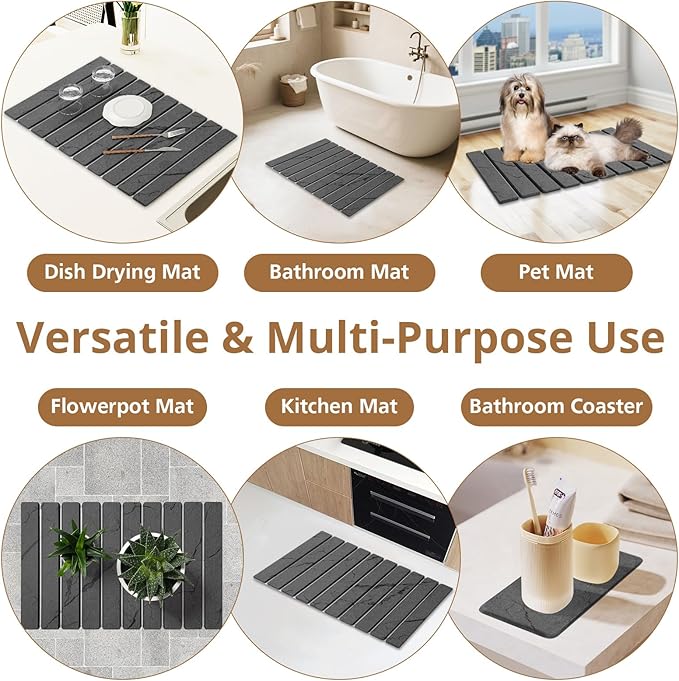 2 PCS Large Stone Dish Drying Mat