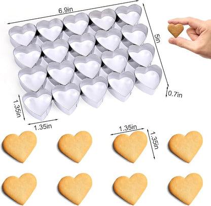 AIERSA Mini Heart Cookie Cutter, 20 Cavity 1.3 Inch Small Tiny Heart Shaped