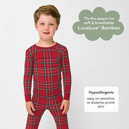 Little Sleepies Two-Piece Pajama Set for Boys & Girls, Soft Viscose from Bamboo Toddler Pajamas for Kids, Family Matching PJs
