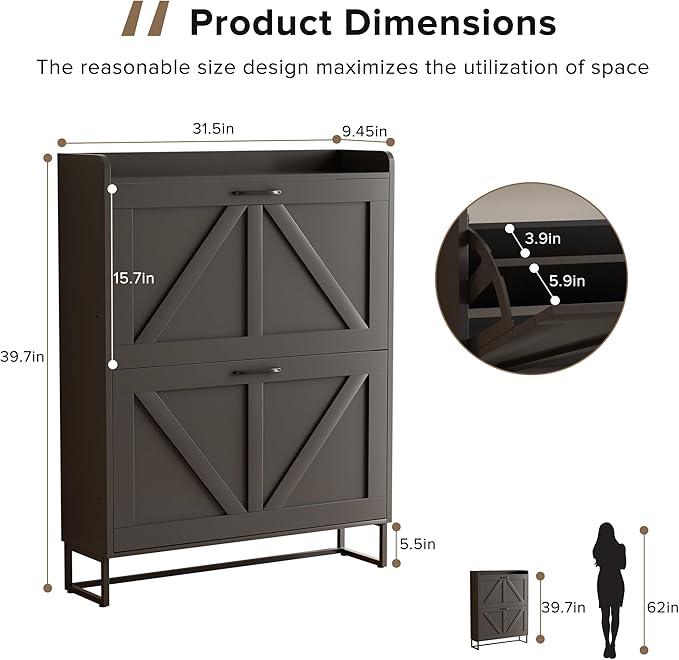 EOYUTLLY Shoe Cabinet for Entryway