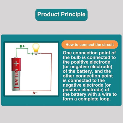 1 Pc Electrical Circuit Experiment Kit, Small Bulb Lights Up Kit Basic Physic Science Playset Educational Kit Use Safety Easy Installation, Learning and Education, Educational Science Kits