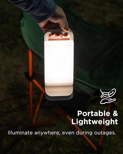 Solar Camping Lantern 6000mAh, USB Rechargeable Camping Light & Power Supply, Dimmable LED Night Lamp with Up to 80Hrs Runtime, Survival Gear for Emergency, Hurricane, Hiking & Outdoor, Indoor Use