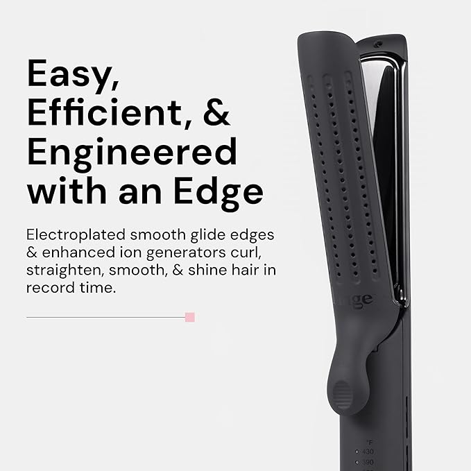 L'ANGE HAIR Le Duo Edge 360° Airflow Titanium Styler Blush | 2-in-1 Flat Iron
