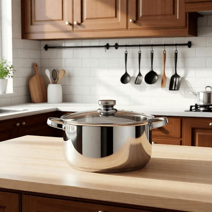 10 Quart soup Pot with Glass Lid, Premium Food-Grade Stainless Steel Stock Pot