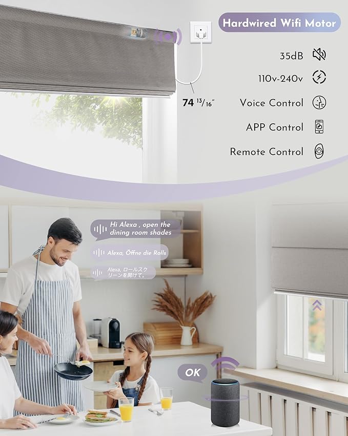 Graywind Smart Roman Shades Compatible