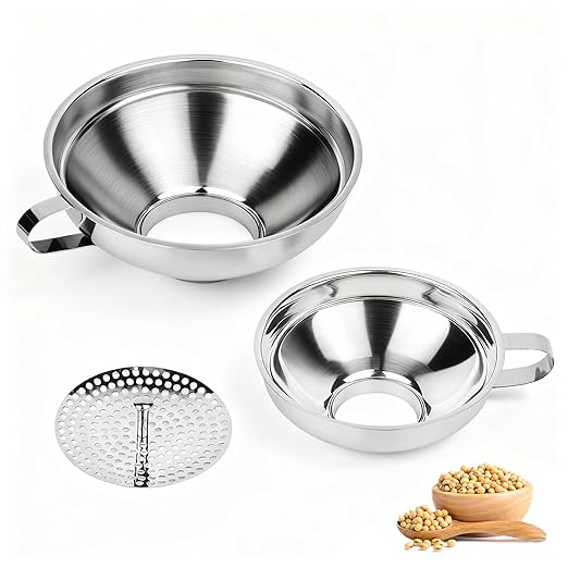 Canning Funnel with Strainer, Wide Mouth Canning Funnels