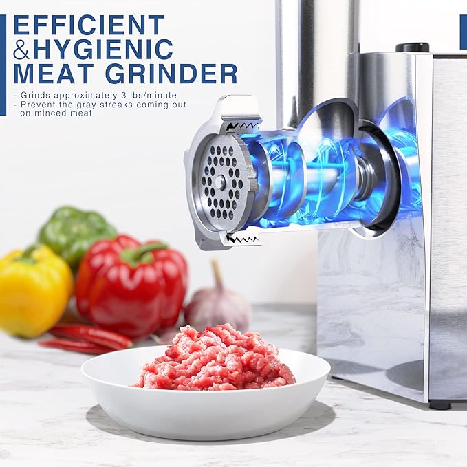 CHEFFANO Meat Grinder, 2600W Max Stainless Steel Meat Grinder Electric