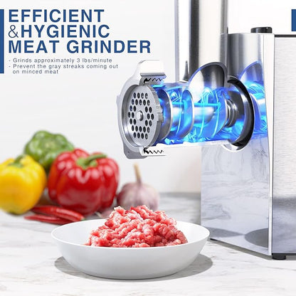 CHEFFANO Meat Grinder, 2600W Max Stainless Steel Meat Grinder Electric