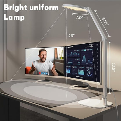 LED Desk Lamp for Home Office, Desk Light for Video Call, 3 Color Temperature