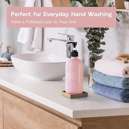 Pink Glass Hand Soap Dispenser