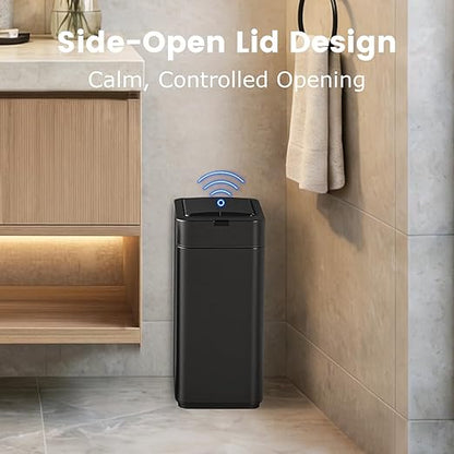 Sensor Trash Can with Butterfly Lid 2.6 Gallon Rectangular Automatic Garbage Can