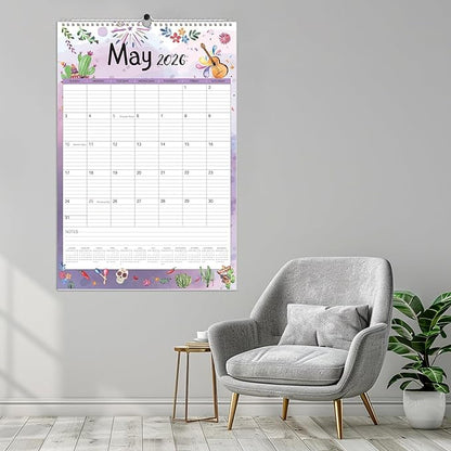 GuassLee Extra Large Wall Calendar 2026, 24-Month Aesthetic Large Calendar Jan.