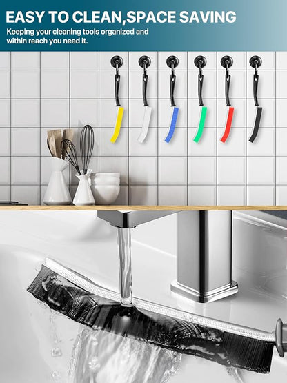 6Pcs Hard Bristle Crevice Cleaning Brush, Designed