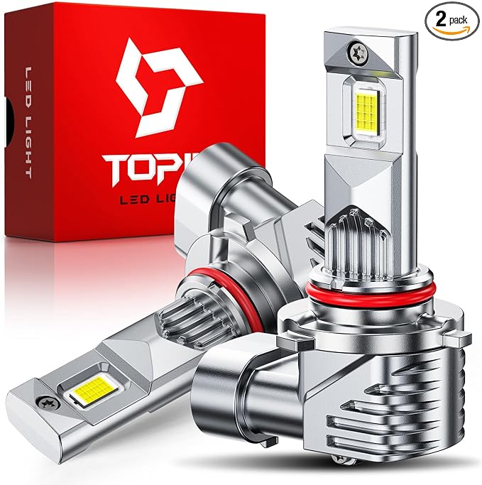 TOPIK 9006 HB4 Light Bulbs, 42000LM 900% Ultra-Bright 6500K Cool White, HB4 9006 Halogen Replacement Fog Light Bulbs or Off-Road Bulbs, Plug-N-Play, 2PCS