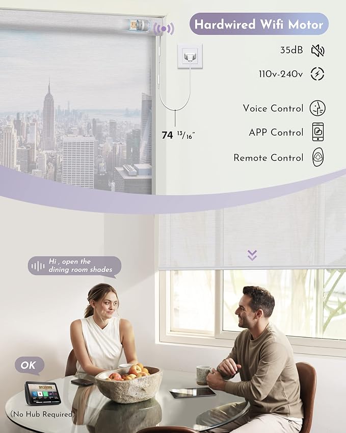 Graywind Motorized Semi Roller Shades Compatible