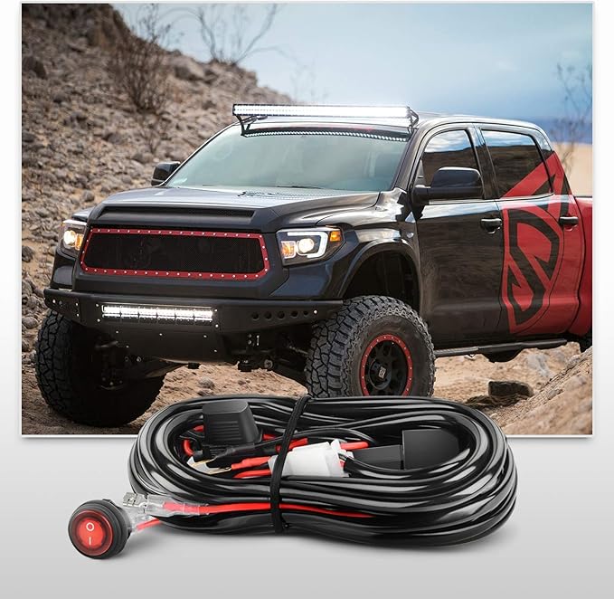Nilight ZH303 2PCS 6.5 Inch 120W Spot & Flood Combo Driving 16AWG Wiring Harness for Led Work Light Triple Rows Off-Road Truck Car ATV SUV, 2 Years Warranty, White