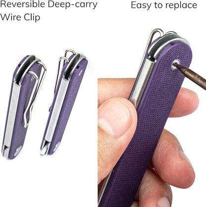 REALSTEEL IRIS Pocket Knife, Folding Knife, Flipper, Liner Lock, 2.99" 12C27 Steel Blade, Lightweight G10 Handle, 1.74oz, Deep-carry Pocket Clip, EDC Outdoor Indoor, Gifts for Men Women Camping Hiking Climbing Fishing (OD Green G10)
