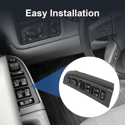 DICMIC Front Driver Side Master Power Window Switch and Door Lock & Black Bezel