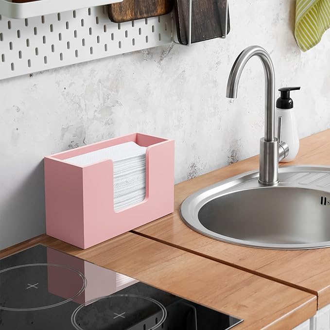 Paper Towel Dispenser Countertop, Wooden Bathroom Paper Towel Holder,