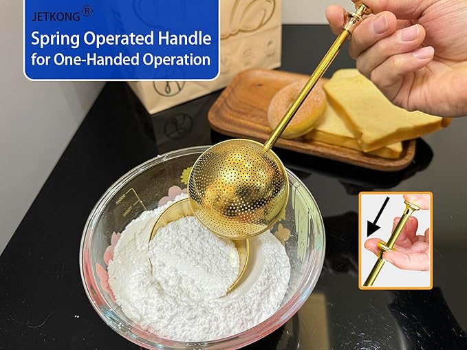JETKONG 2 Pcs Flour Sifter, Stainless Steel Flour Duster