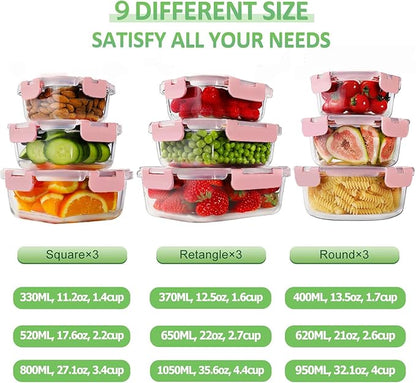 HOMBERKING Glass Food Storage Containers