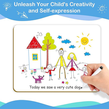 Aizweb Dry Erase Board Small Whiteboard with Lines, 9" x 12" Handwriting Writing Practice for Kid Student Classroom Must Haves Homeschool Teacher Supplies Essential Learning Activities