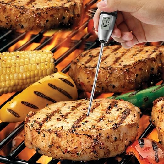 ThermoPro TP02S (2 Pack) Instant Read Meat Thermometer Digital Cooking Food Thermometer with Super Long Probe for Grill Kitchen Sourdough Liquids Oil Bread Baking Yogurt Candy Making Accessory