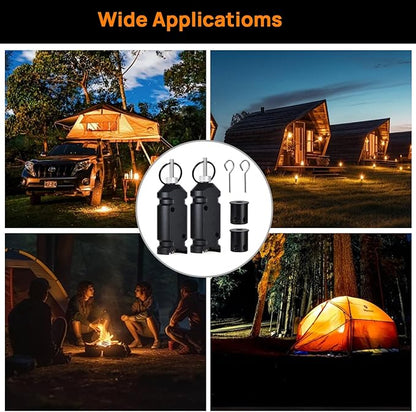 Updated Perimeter Trip Alarm, Camping Trip Wire Alarm Device(Included 22.Adapter), Early Warning Security System for Outdoor Camp Safe Bear Deterrent d Property Safety, Black (2 Pack)