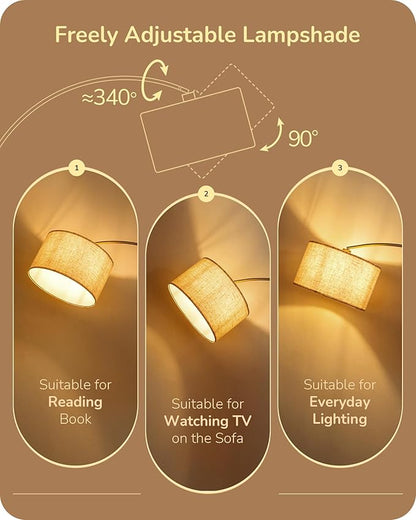 EDISHINE 78.3" Gold Arched Floor Lamp