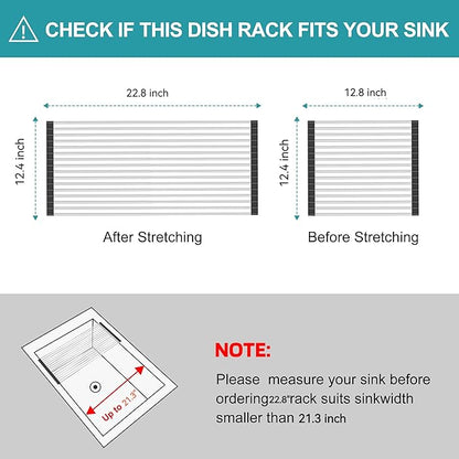 Extra Large Expandable Roll Up Dish Drying Rack, Over The Sink Drying Rack Sink