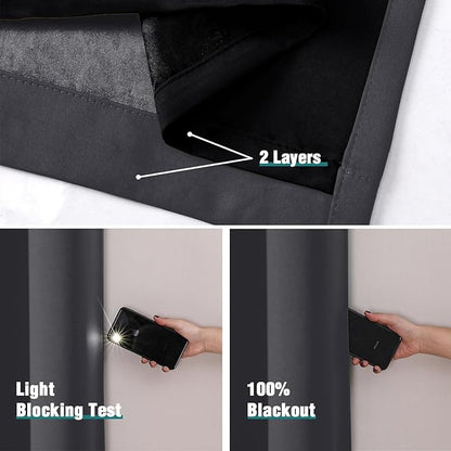 ChrisDowa 100% Blackout Curtains