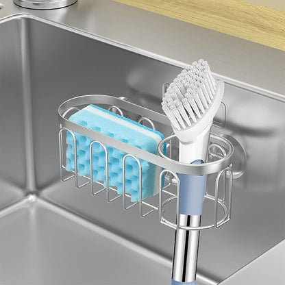 2-in-1 Sponge Holder for Kitchen Sink, Sink Caddy Kitchen Sink Organizer