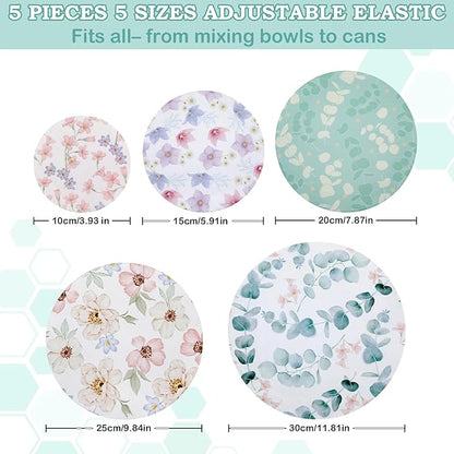 5-Size Reusable Beeswax Bowl Covers