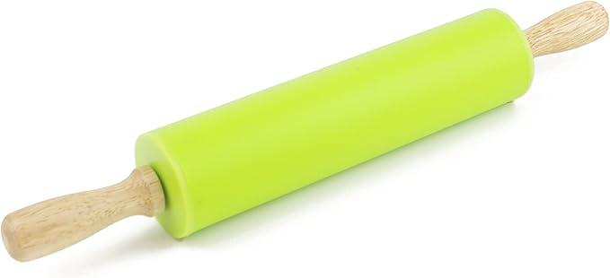 Silicone Rolling Pin for Baking Non-stick Rolling Pin Dough Roller Wooden