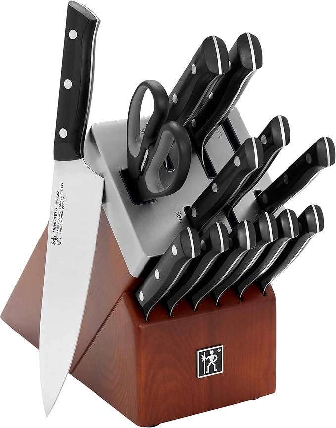 HENCKELS Dynamic 14-pc Self-Sharpening Knife Block Set, Brown