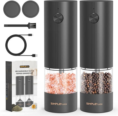 SIMPLETASTE Electric Salt and Pepper Grinder Set