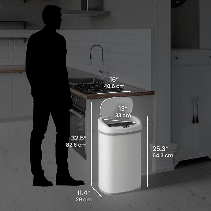 iTouchless 13 Gallon Oval Sensor Trash Can