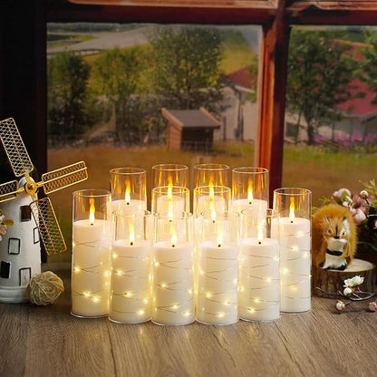 Flameless Candles with Embedded Star String, Suitable