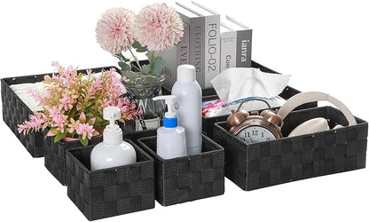 Posprica Small Baskets for Organizing Woven Storage for Shelves, Decorative