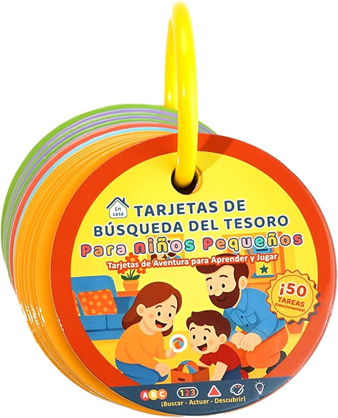 Indoor Scavenger Hunt for Toddlers (Spanish Edition), 27pcs Scavenger Hunt Card Game at Home, for Boys and Girls Ages 2-3, Birthday for Kids