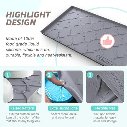 SIKADEER 31" x 19" Under Sink Mat Waterproof, Silicone Mat Kitchen Drawer Shelf