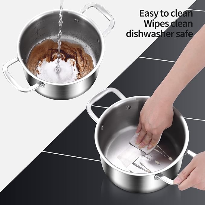 DELARLO Whole Body Tri-ply Stainless Steel Stock Pot
