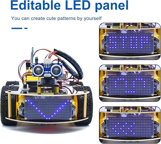 KEYESTUDIO Smart Car Robot,4WD Programmable DIY Starter Kit for Arduino for Uno R3,Electronics Programming Project/STEM Educational/Science Coding Kit for Teens Adults,15+