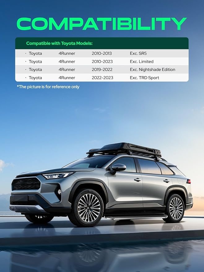 YHTAUTO 3 Inch Running Boards Side Steps Compatible with Toyota 4Runner 2010-2023 (Exc. SR5 & Limited & Nightshade Edition & TRD Sport), SUV, Round Stainless Steel Polished Chrome, Cab Side Step Rails