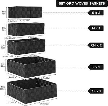 Posprica Small Baskets for Organizing Woven Storage for Shelves, Decorative