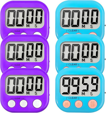 6 Pack Digital Kitchen Timer Small Classroom Timers