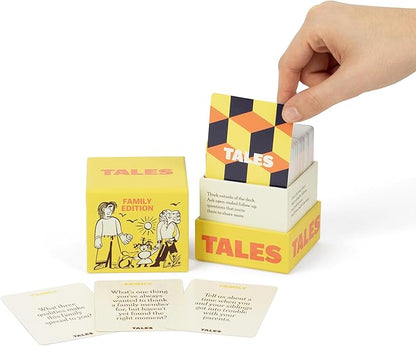 TALES 150 Conversation Cards, Family Edition, Perfect for Family Games for Adults, Teens, and Kids, Family Dinners, Game Nights, Gifts, Holidays, and Gatherings, Prompts for Meaningful Connections