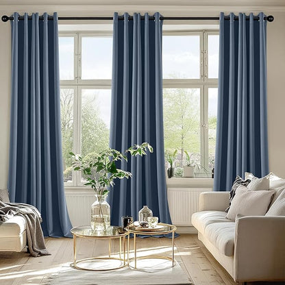 MIULEE Stone Blue Blackout Curtains